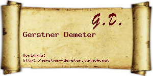 Gerstner Demeter névjegykártya